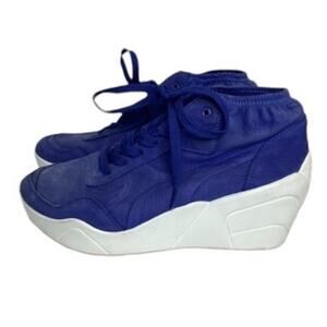 Puma Sport Women's Blue Suede Trinomic Wedge Sneakers Size 9